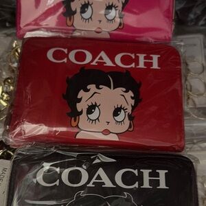 Coach Red Cartoon Character Wallet